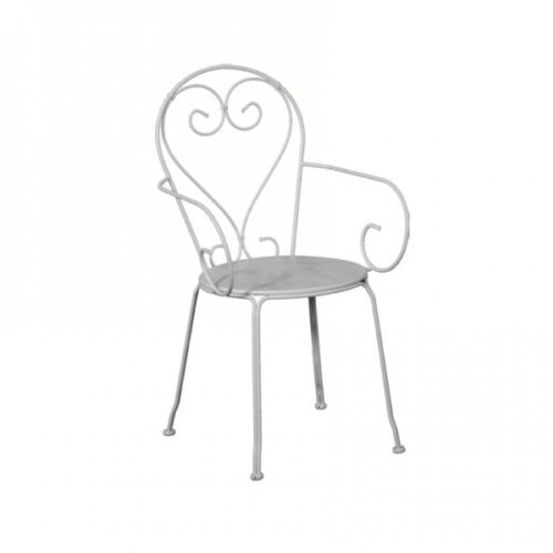 Bastenska stolica metalna moka bela