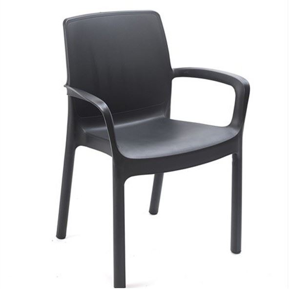 Bastenska stolica plasticna siva lord