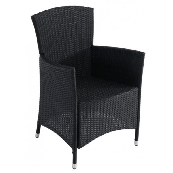 Crna pletena stolica za terasu