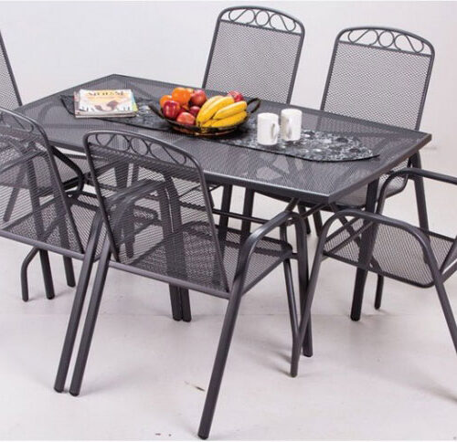 Bastenska garnitura melfi 6 stolica i sto sive boje