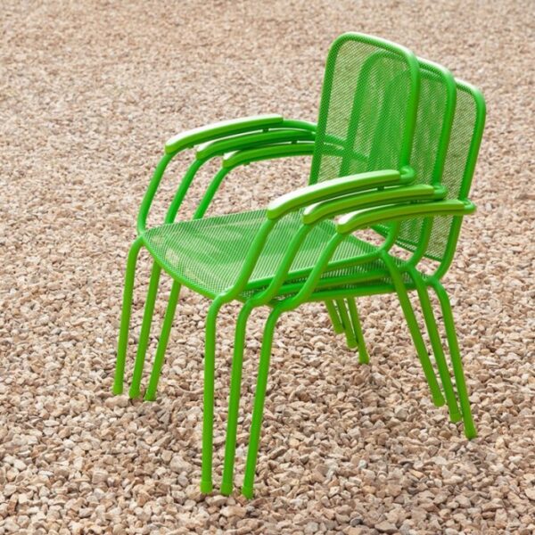 Bastenska metalna stolica lopo zelena