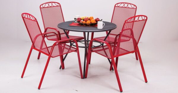 Melfi baštenski set sto i stolice crvene boje