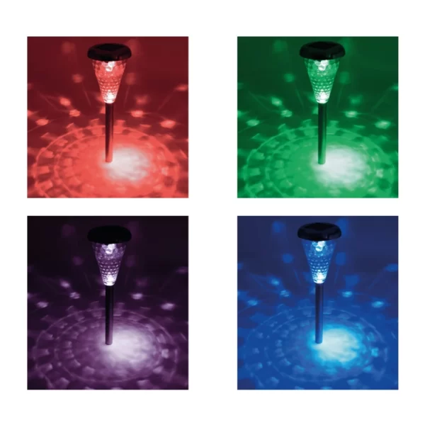 Set solarnih baštenskih lampi u boji 4 komada višebojna