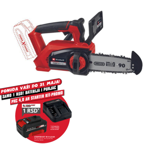 EINHELL Akumulatorska lančana testera sa gornjom drškom FORTEXXA 18/20 TH + GRATIS Baterija i punjač